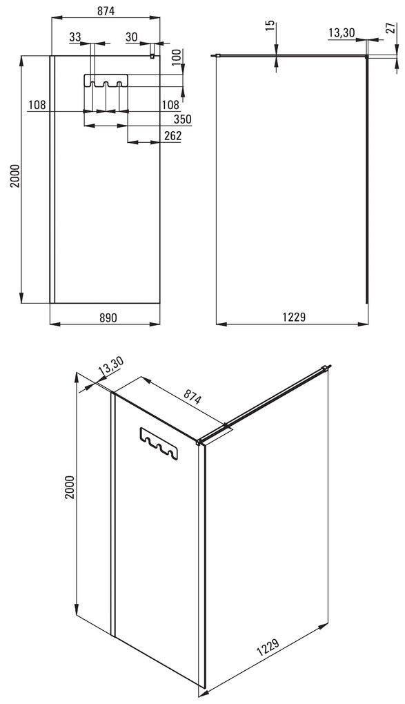 Deante Mokko, Walk-in sprchová zástena 90cm, výška 200cm, 8mm číre sklo s ActiveCover, chrómový profil, KQM_039P