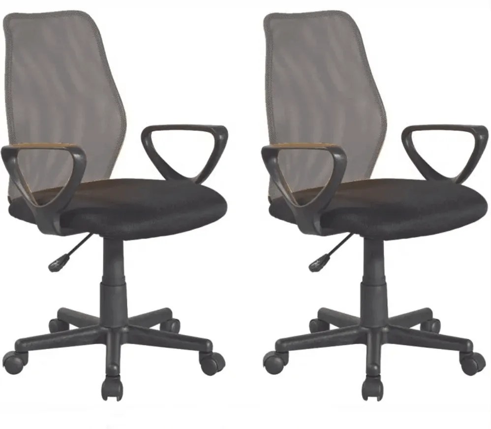 2 kusy, kancelárska stolička, sivá/čierna, BST 2010 NEW