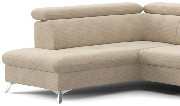 Rozkladacia rohová sedačka do U CATANIA ľavá s úložným priestorom béžová