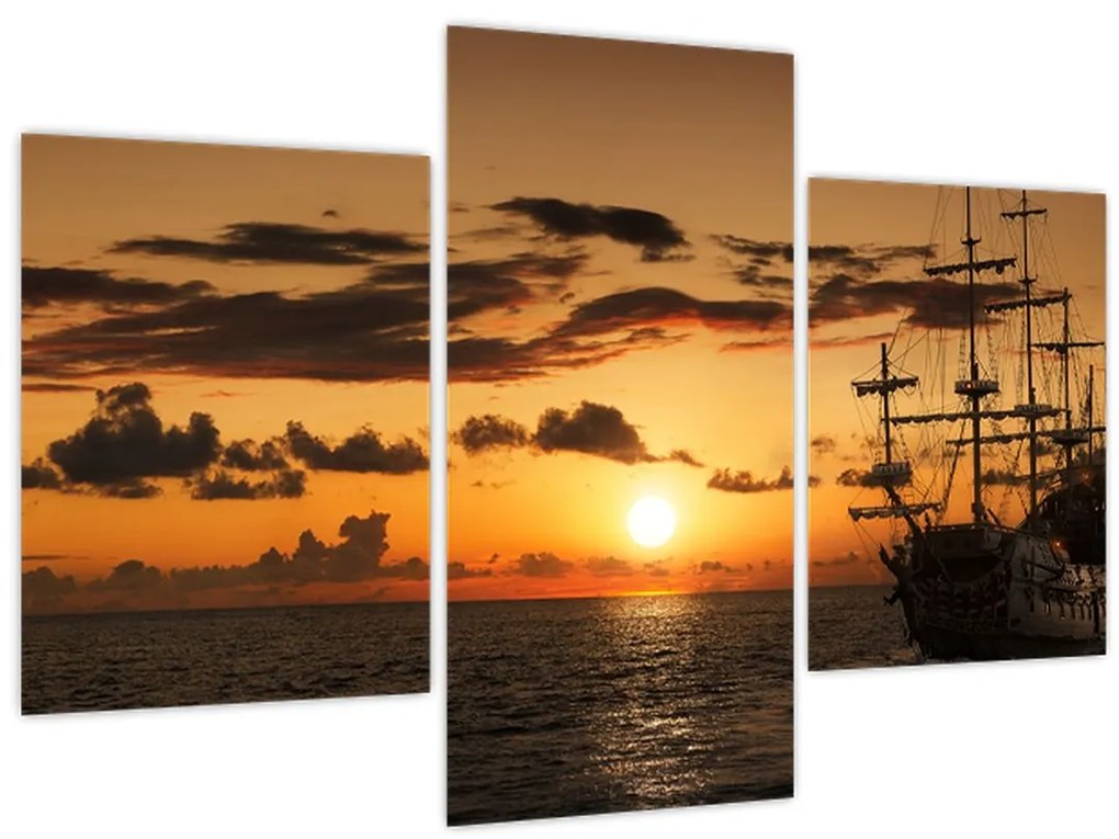 Obraz - Pirátska loď (90x60 cm)