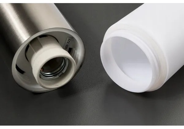 LED stmievateľná vonkajšia lampa LIVIA 1xE27/6W/230V 100 cm IP44 strieborná