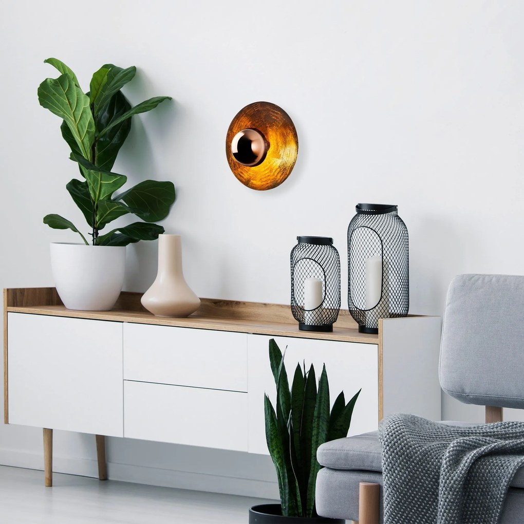 Nástěnná lampa Kurt 38 cm měděná