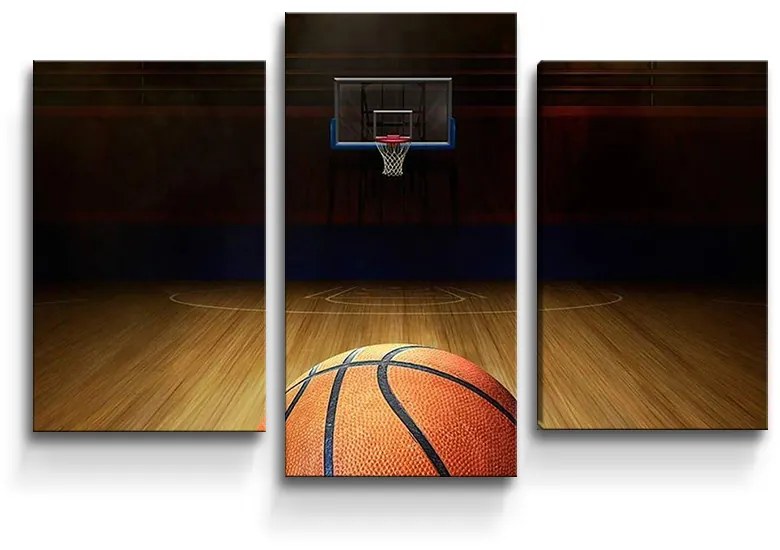 Sablio Obraz - 3-dílný Basketbal - 75x50 cm