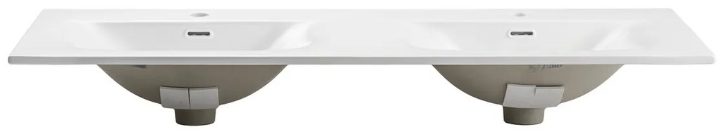 Dvojité keramické zápustné umyvadlo Sky1 120 cm matné bílé