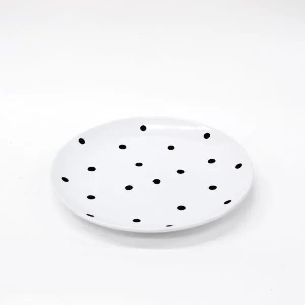 Tanier bodkovaný bielo-čierny keramika 18×3,1×26,2cm