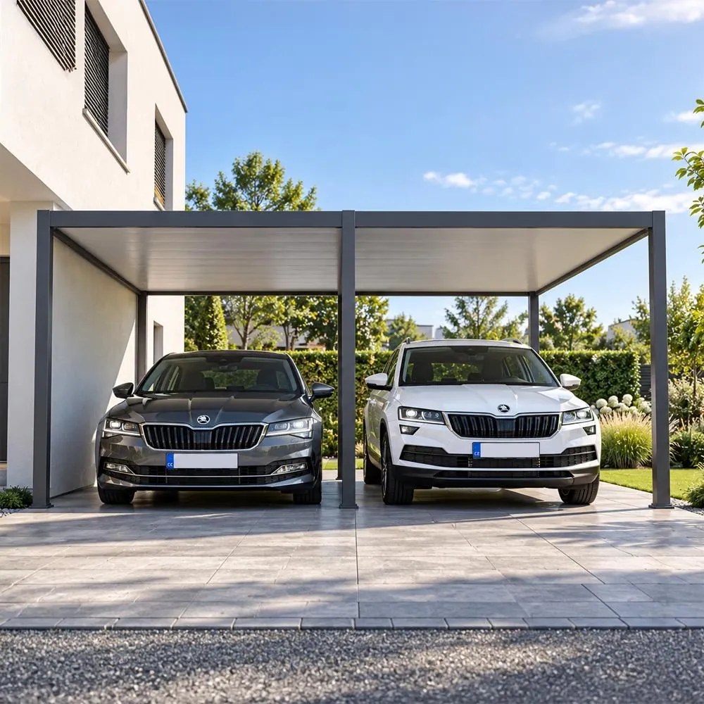 Hliníkový prístrešok na 2 automobily AVENBERG TERMINAL 2 5.3 x 5.8 m