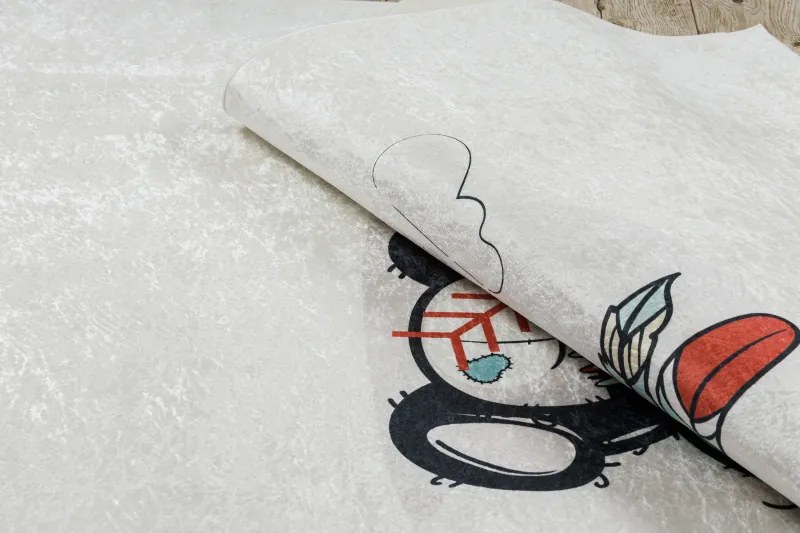 Dywany Łuszczów, Detský kusový koberec Bambino 1129 Panda cream, 80x150, čiernobiela, detská izba