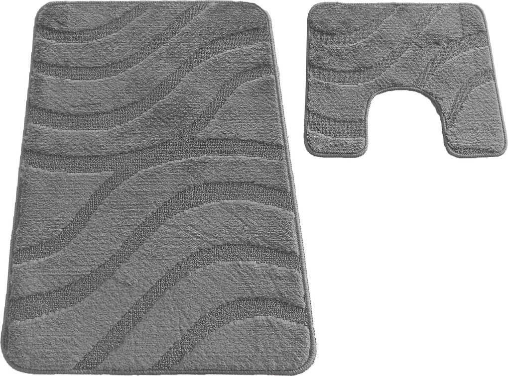 DY Kúpeľňová sada koberčekov s výrezom Symphony Metal Grey