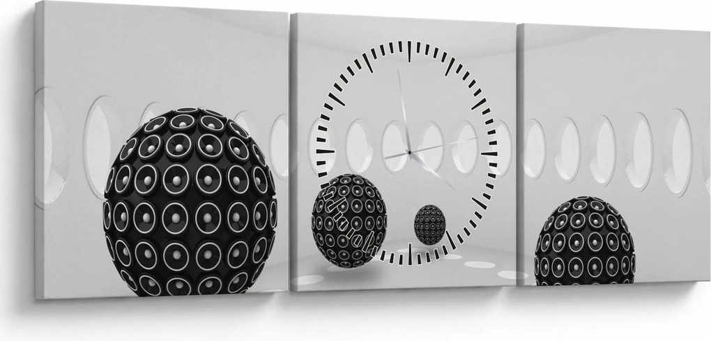 Obraz - Kontrast (s hodinami) (90x30 cm)