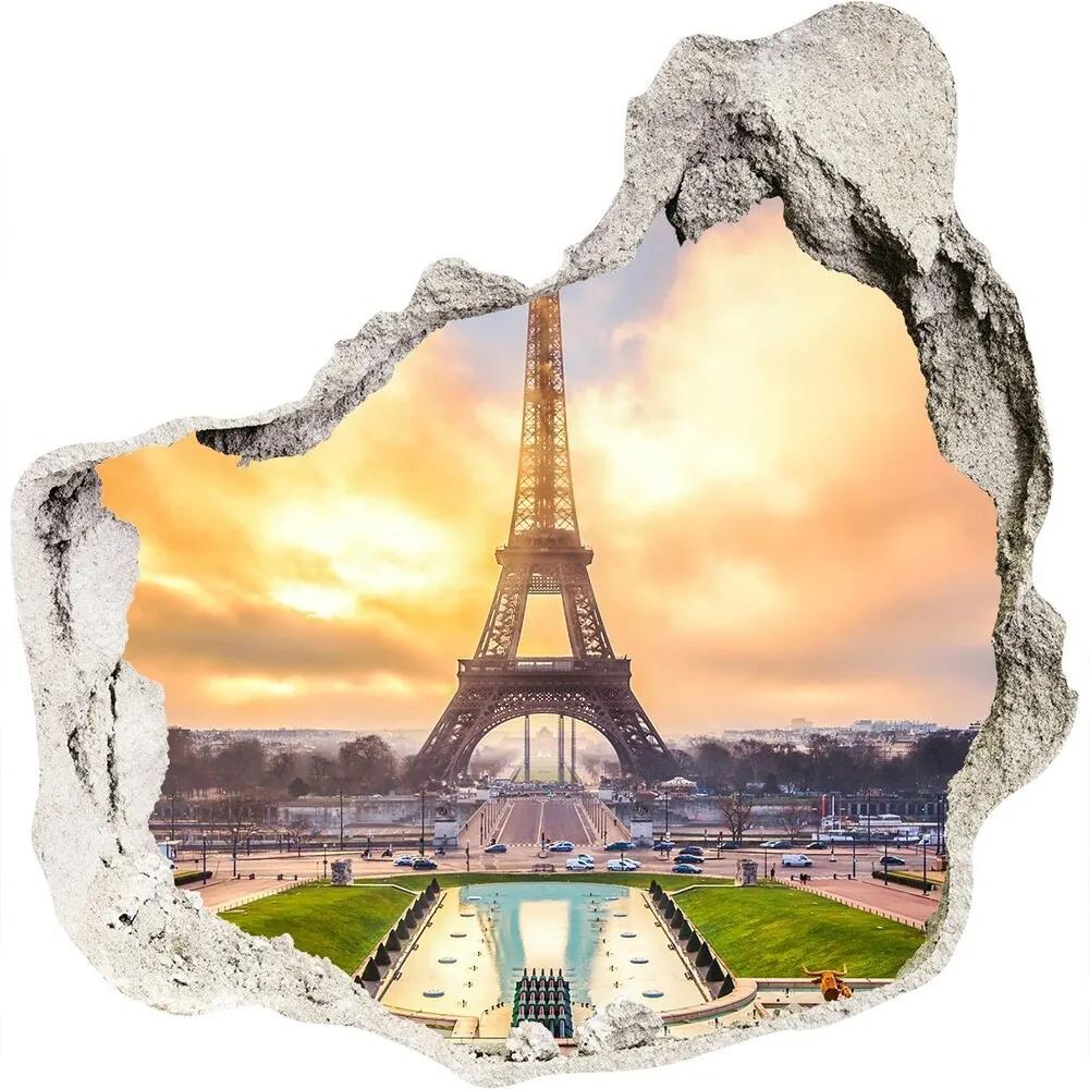 Fototapeta diera na stenu 3D Eiffelova veža Paríž WallHole-75x75-piask-61738045
