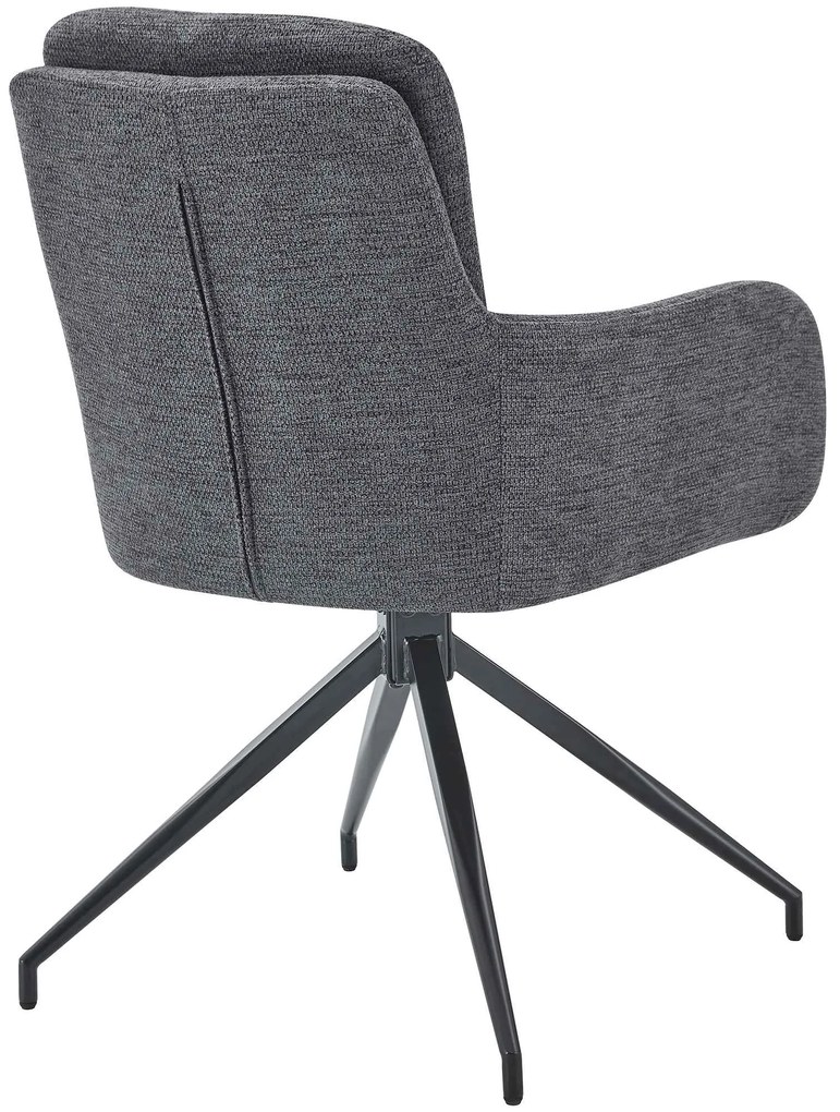 Set 2 jedálenských stoličiek Pickett - látka - tmavošedá