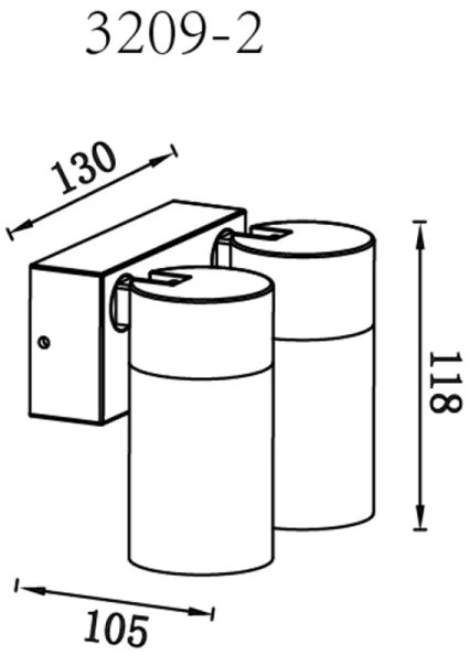 Globo 3209-2 - Nástenné bodové svietidlo PIPER 2xGU10/35W/230V