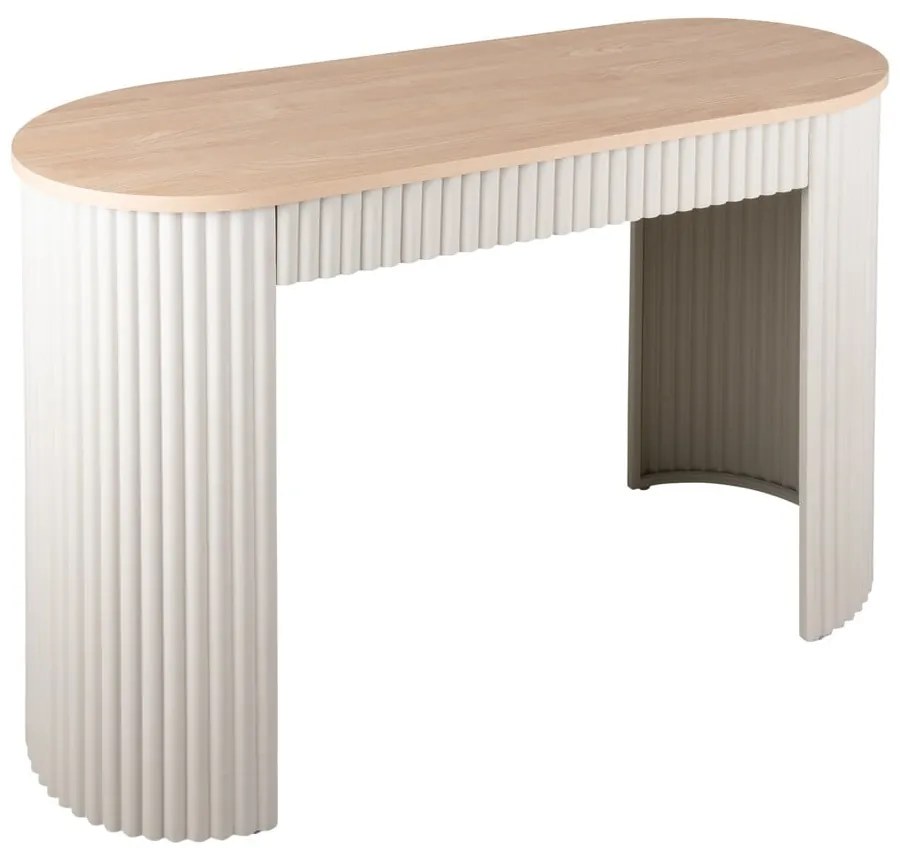 Béžový kovový konzolový stolík 40x100 cm Estriado – Leitmotiv