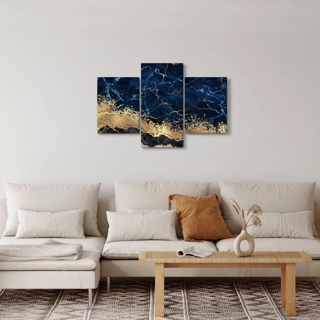 Obraz - Tmavo-modrý mramor (90x60 cm)