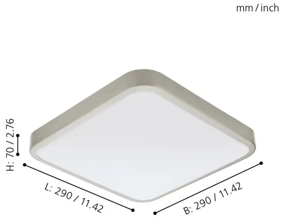 Eglo 96231 - LED kúpeľňové stropné svietidlo MANILVA LED/16W/230V IP44