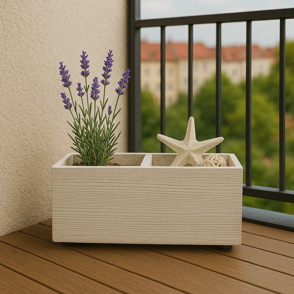 Kvetináč MADERA CASE ECO WOOD 57,7 cm, biely