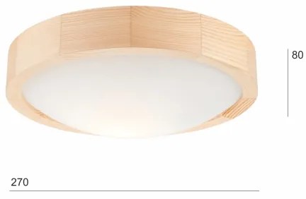 Stropné svietidlo NATURAL SLIM 1xE27/60W/230V ø 27 cm borovica