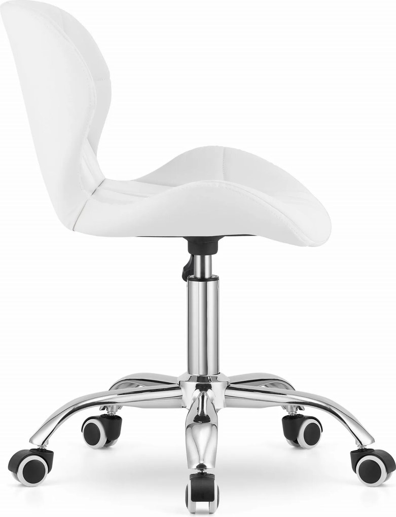 AKCE Biely kancelársky stôl AVOLA z eko kože II. trieda