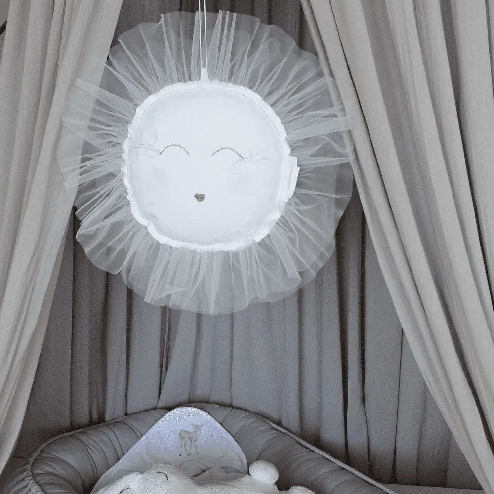 Závesná dekorácia slnka biela 35x35x5cm