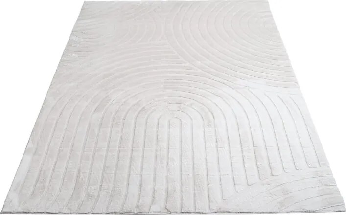 Dekorstudio Moderný kožušinový koberec Waves 501 - sivobéžový Rozmer koberca: 160x230cm