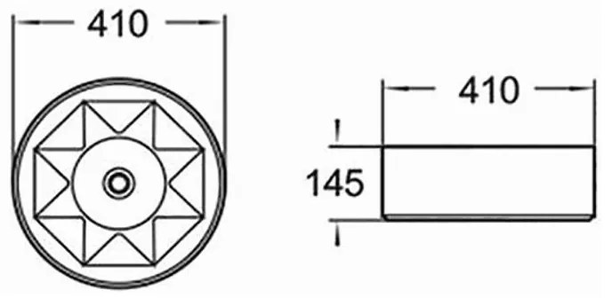 Mexen CLARISA umývadlo, 41 cm, biela/zlatá, 22074153