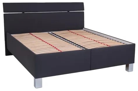Čalúnená posteľ ALIS 160x200 cm s matracom a úložným priestorom, antracit