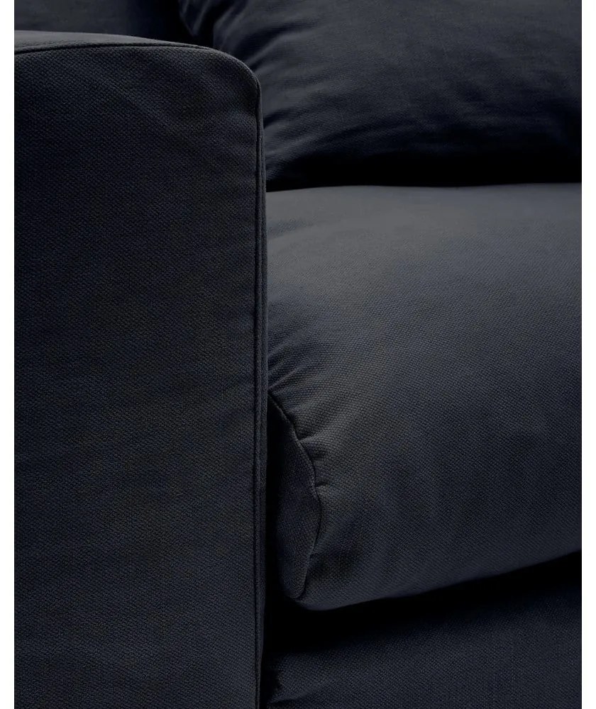 Antracitové ľanové kreslo Nora – Kave Home