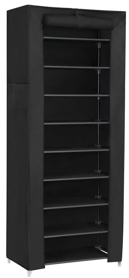 Úložná látková skriňa s policami MATIS 58x160 cm čierna