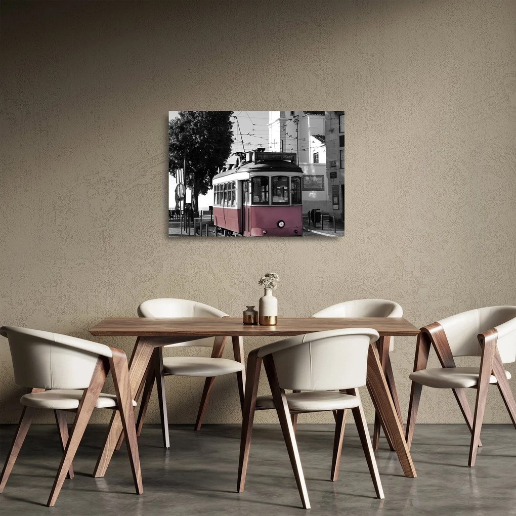 Sklenený obraz - Električka (70x50 cm)