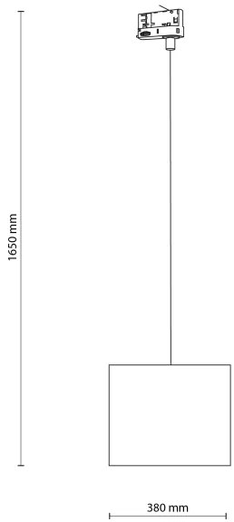 Luster na lanku 3-fáz. lišto. systému TRACER 1xE27/15W/230V pr. 30 cm čierna/biela