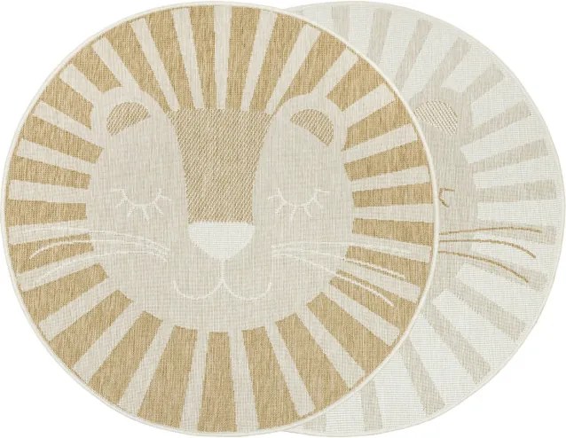 Detský obojstranný koberec BRUSSELS 206023/10820 béžový / krémový kruh