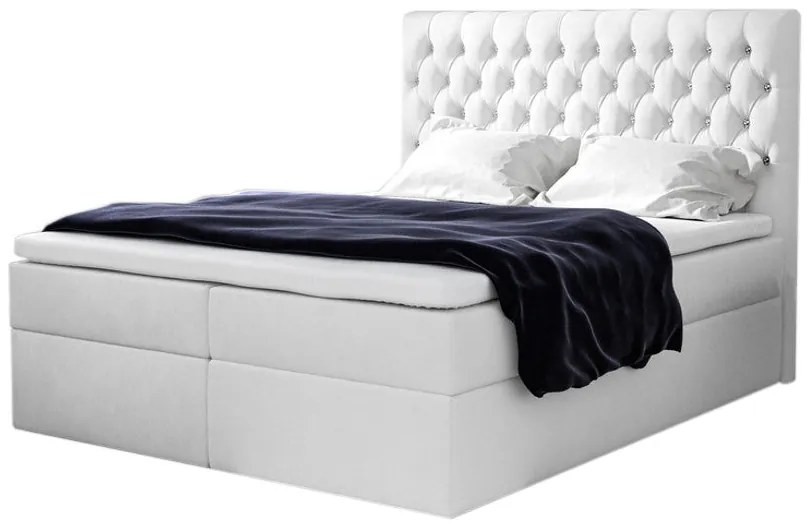 Čalúnená posteľ boxspring TOMIO + úložný priestor + vrchný matrac - jasmine 20 / 180x200