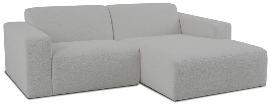 Biela rohová pohovka z textílie buklé (pravý roh) Roxy – Scandic