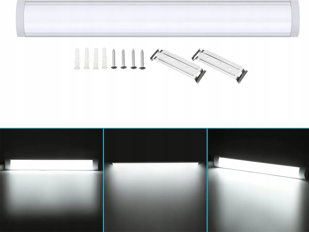 Sada 4 LED lámp do garáže a dielne 18W 60cm 4500K denné svetlo 230V