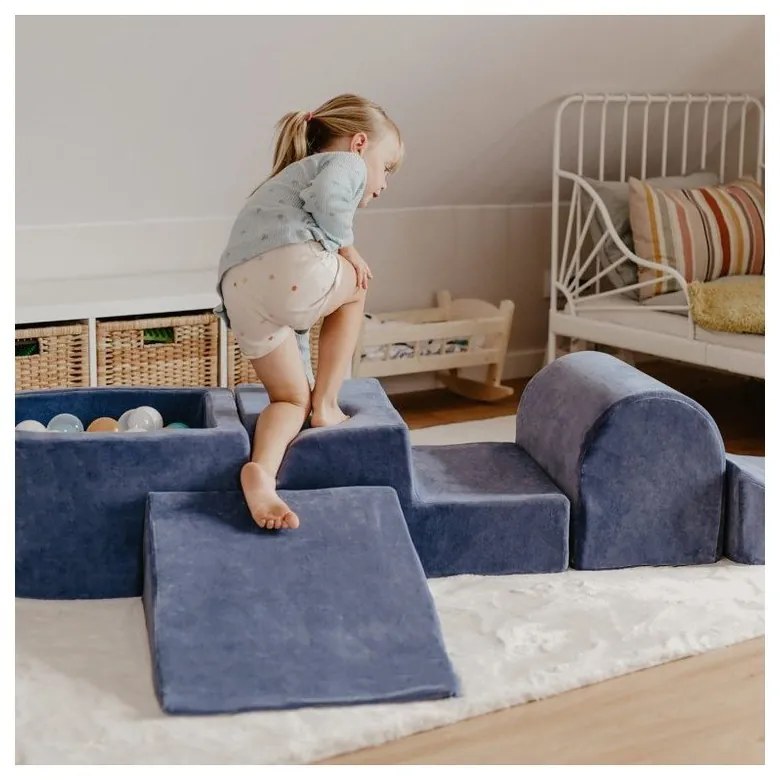 Krémové menčestrové penové ihrisko 250x45x30 cm Montessori – Meowbaby