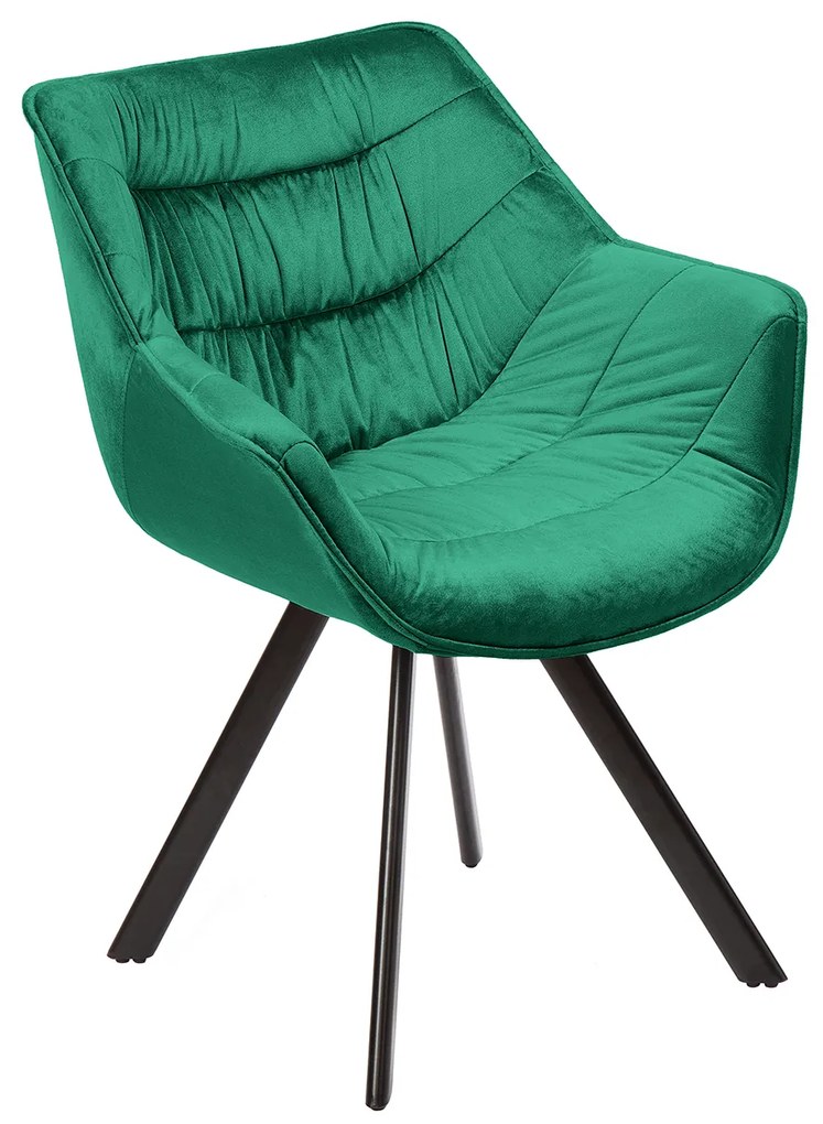 Stolička The Dutch Comfort zamatová smaragdovo zelená lakťová opierka