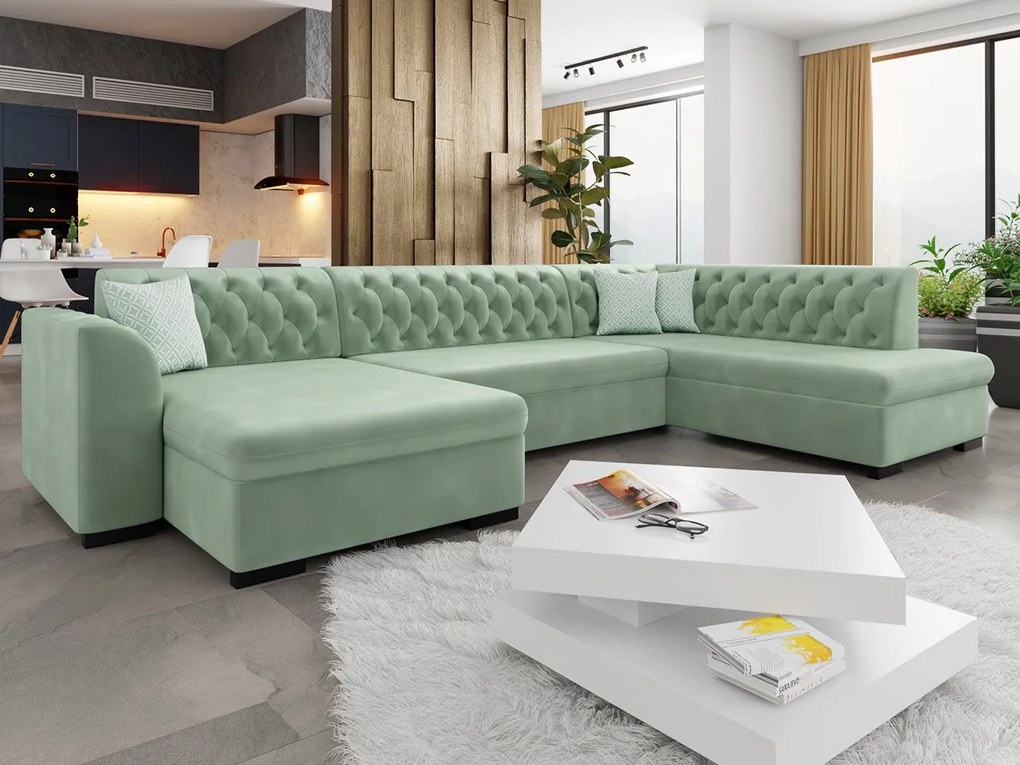 Veľká sedačka do obývačky Valdero, Dostupné poťahy: Magic Velvet 2225 + Magic Velvet 2225 + Senegal 823, Strana: Pravá