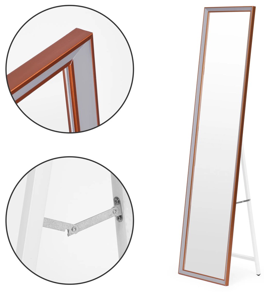ModernHome Veľké stojace zrkadlo 148 cm - hliníkový rám