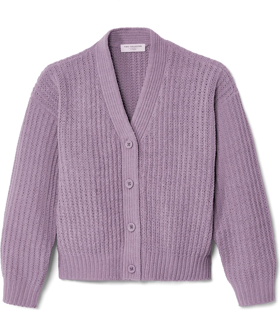Detský ženilkový pletený svetrík, levanduľový