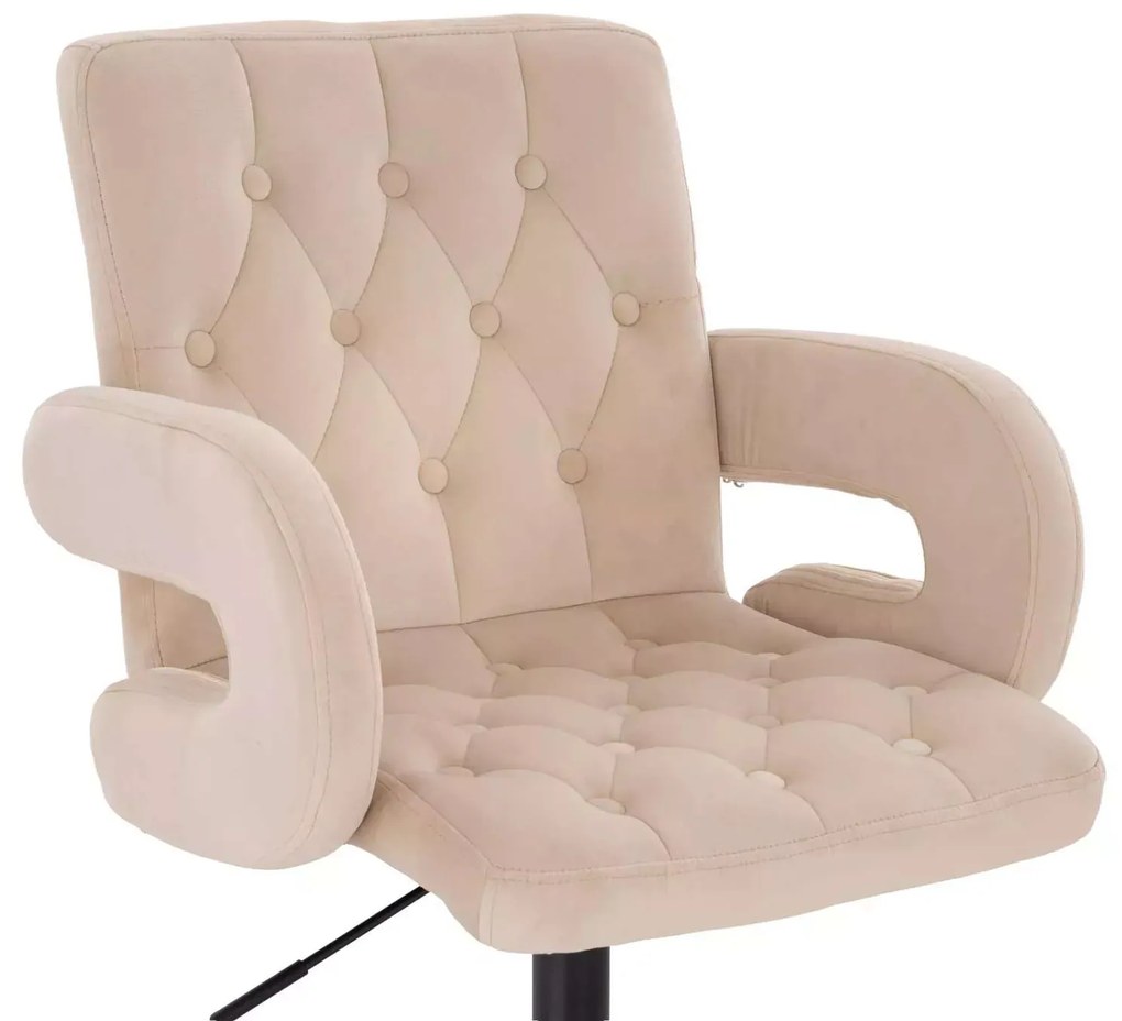 LuxuryForm DESIGN Stolička BOSTON VELUR na striebornom kríži - krémová
