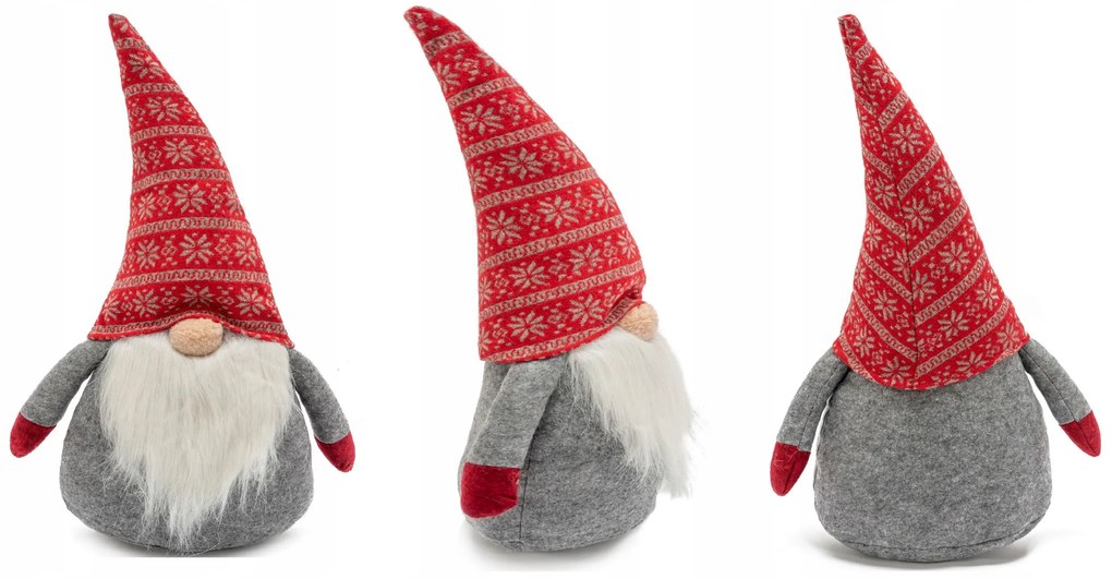 Tutumi Tutumi, vianočný trpaslík 40cm YX019, šedá-červená, CHR-00639