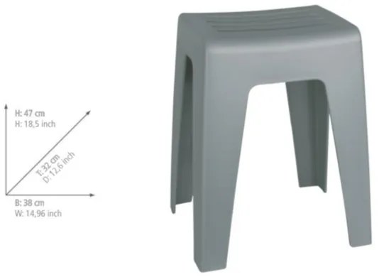 WENKO 22944100 - Stolička KUMBA 38x47 cm sivá