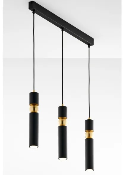 Jupiter 2004 - Luster na lanku ALAS 3xGU10/10W/230V čierna/zlatá