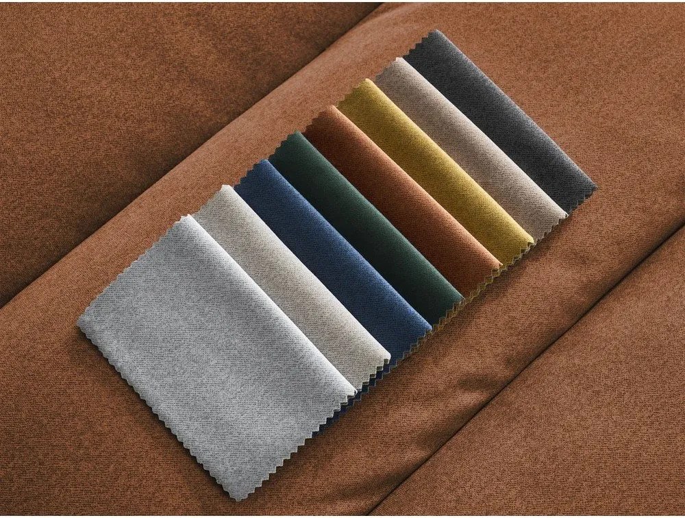 Oranžová zamatová rohová pohovka (pravý roh/s leňoškou) Sierra – Bobochic Paris