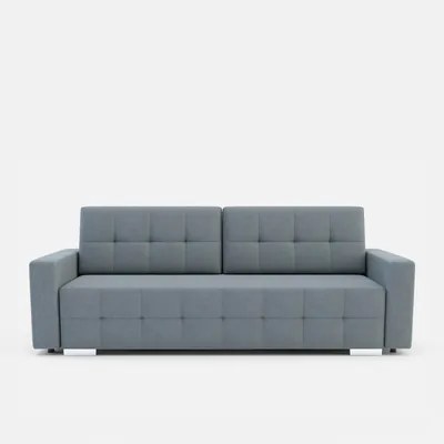 Sofa rozkładana z pikowaniem szara LILA