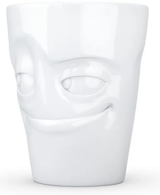 Biely šibalský porcelánový hrnček s uškom 58products