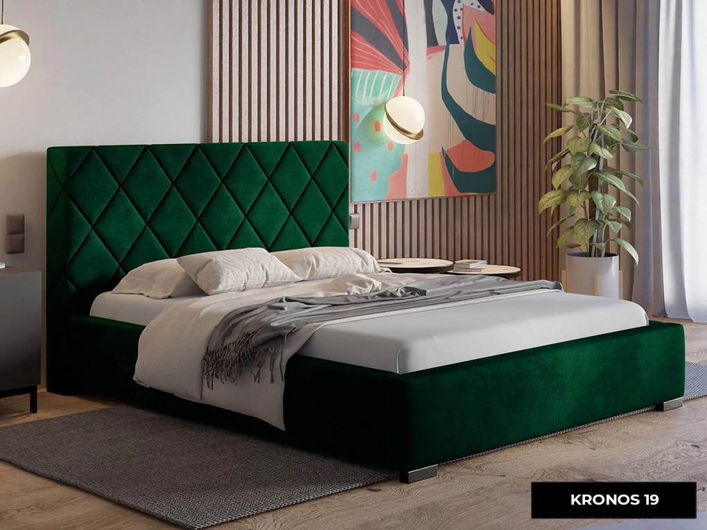PROXIMA.store - Dizajnová čalúnená posteľ TORI ROZMER: 160 x 200 cm, FARBA NÔH: biela