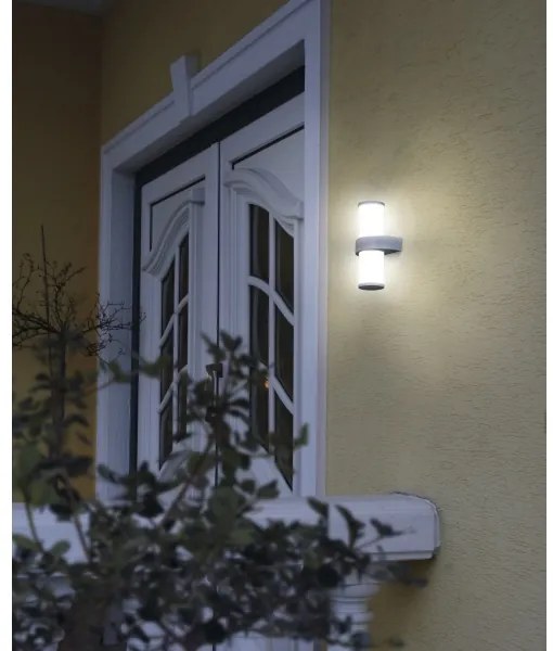 EGLO 86541 - vonkajšie nástenné svietidlo BEVERLY 2xE27/60W strieborná / biela