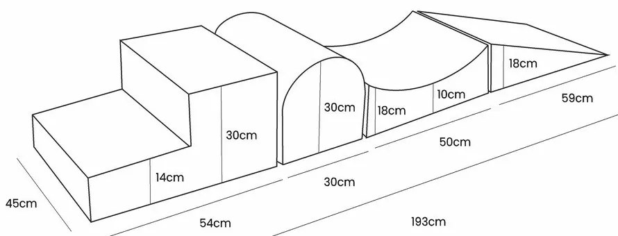 Béžové zamatové penové ihrisko 45x193x30 cm Montessori – Meowbaby