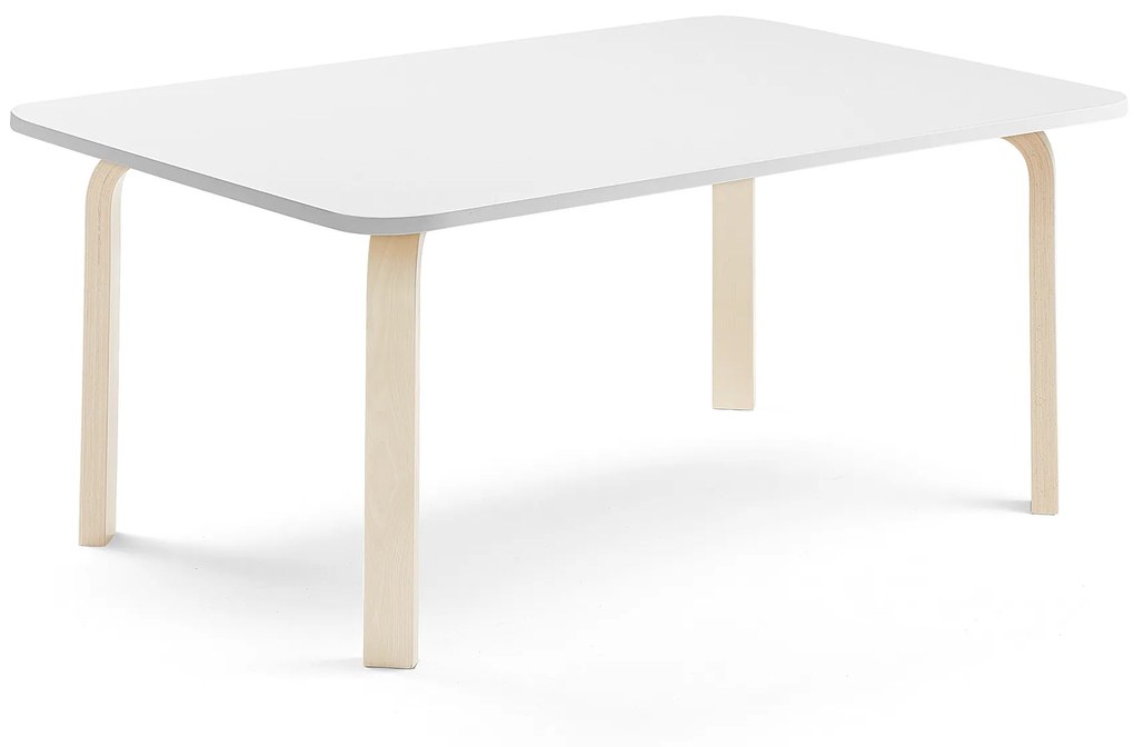 Stôl ELTON, 1400x700x530 mm, laminát - biela, breza